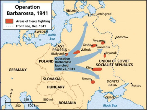 العملية بارباروسا و غزو الاتحاد السوفيتي خلال الحرب العالمية الثانية