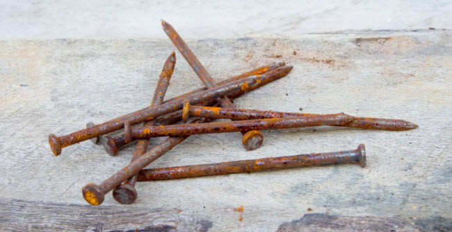 هل تنقل المسامير الصدئة عدوى التيتانوس عند المشى عليها ؟