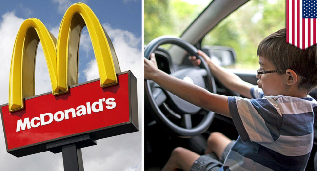 طفل يبلغ من العمر 8 سنوات يقود سيارة بمفرده بعد تعلمه القيادة من موقع اليوتيوب للذهاب الى مطعم ماكدونالد