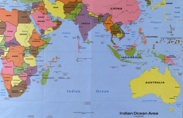 خريطة المحيط الهندي