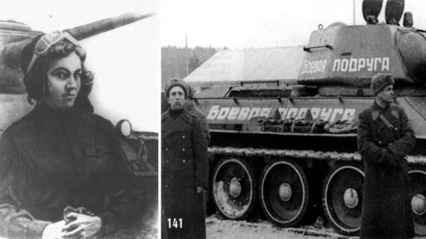الدبابة التى كانت تقودها ماريا أوكتيابرسكايا