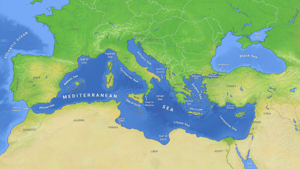 خريطة البحر الأبيض المتوسط
