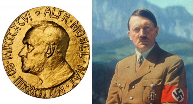 هل ترشح أدولف هتلر الى جائزة نوبل للسلام عام 1939 ؟
