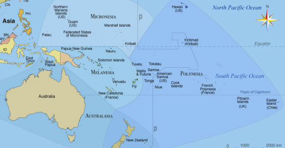 خريطة دول قارة استراليا