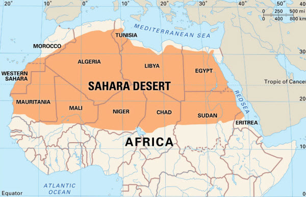 خريطة دول الصحراء الكبري