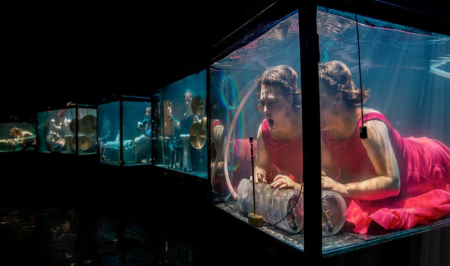 أكواسونيك أول فريق موسيقى من نوعه يقدم فنونه تحت الماء