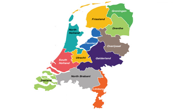 خريطة مقاطعات هولندا