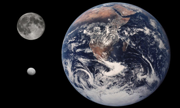 كوكب سيريس مقارنة بالأرض