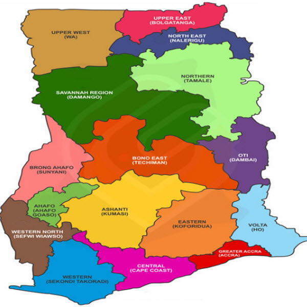 خريطة مناطق غانا