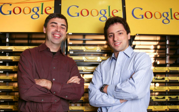 سيرجي برين و لاري بيج مؤسسي جوجل