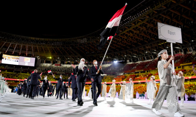 الوفد المصري خلال حفل الألعاب الأولمبية الإفتتاحي في بطولة 2020