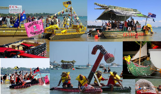 مهرجان دارون بير كان ريجيتا ملتقي جامعي و مبدعي مجسمات علب البيرة الفارغة