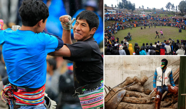 التاكاناكوى مهرجان شعبي بيروفي يستقبل المشاركين فيه العام الجديد بالقتال مع بعضهم البعض