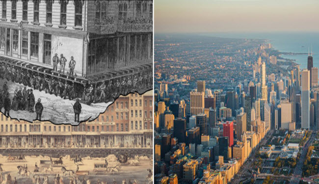 كيف تم رفع مدينة شيكاغو الأمريكية بالكامل أربعة أمتار ؟