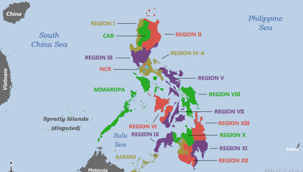 خريطة مقاطعات الفلبين