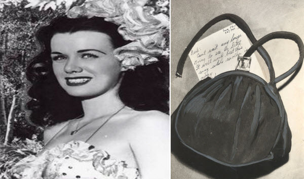 حقيبة الممثلة جين سبانجلر و المذكرة التي تم العثور عليها بداخلها