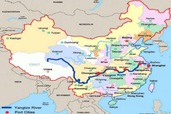 خريطة نهر اليانجتسي
