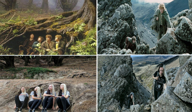 صور مواقع تصوير ثلاثية سيد الخواتم ما بين الفيلم و الواقع